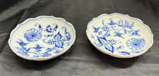 Antique Set 2 Ernst Teichert Meissen Coupe Cereal Bowl 5.25” Blue Onion Pattern