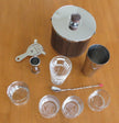 Vintage Bar Set Mr Bartender Shaker Set Jack Daniels Rock Glasses Set of 4