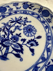Antique Lewis Straus & Sons Blue Meissen Pedestal Cake Stand Blue Onion Pattern