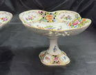 Antique Set 2 Carl Thieme Dresden Porcelain Reticulated Compotes Repaired RARE!