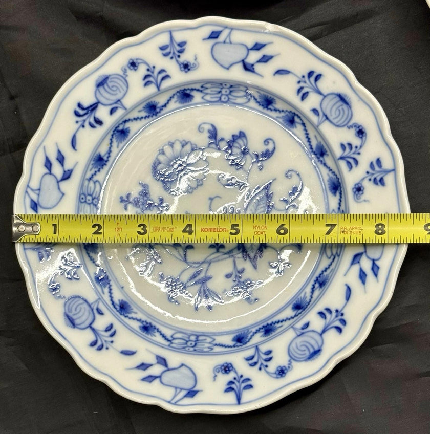 Antique Set Of 4 Ernst Teichert Meissen Blue Onion Luncheon Plates 8.5” Germany
