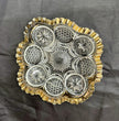 Antique (EAPG) Trinket Bowl US Glass Co # 15093 The States Gilded Sawtooth Edge