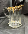 Antique Heisey Colonial Peerless 300 Water Pitcher Gold Flash Sawtooth Edge RARE