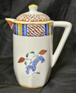 Vintage Ceramic Teapot Pitcher Lis Ceramica Brasil Floral Motif Folk Art Lidded