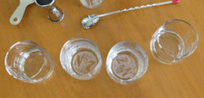 Vintage Bar Set Mr Bartender Shaker Set Jack Daniels Rock Glasses Set of 4