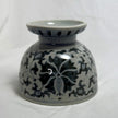 Ming Style Chinese Blue and White Porcelain Footed Bowl Stylized Lotus Design