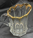 Antique Heisey Colonial Peerless 300 Water Pitcher Gold Flash Sawtooth Edge RARE