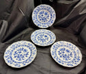 Antique Set Of 4 Ernst Teichert Meissen Blue Onion Luncheon Plates 8.5” Germany