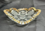 Antique (EAPG) Trinket Bowl US Glass Co # 15093 The States Gilded Sawtooth Edge