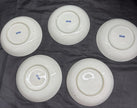 Antique Set Of 5 Chinese Export Canton Blue and White Plates 5.5” High Rim RARE!