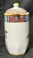 Vintage Ceramic Teapot Pitcher Lis Ceramica Brasil Floral Motif Folk Art Lidded