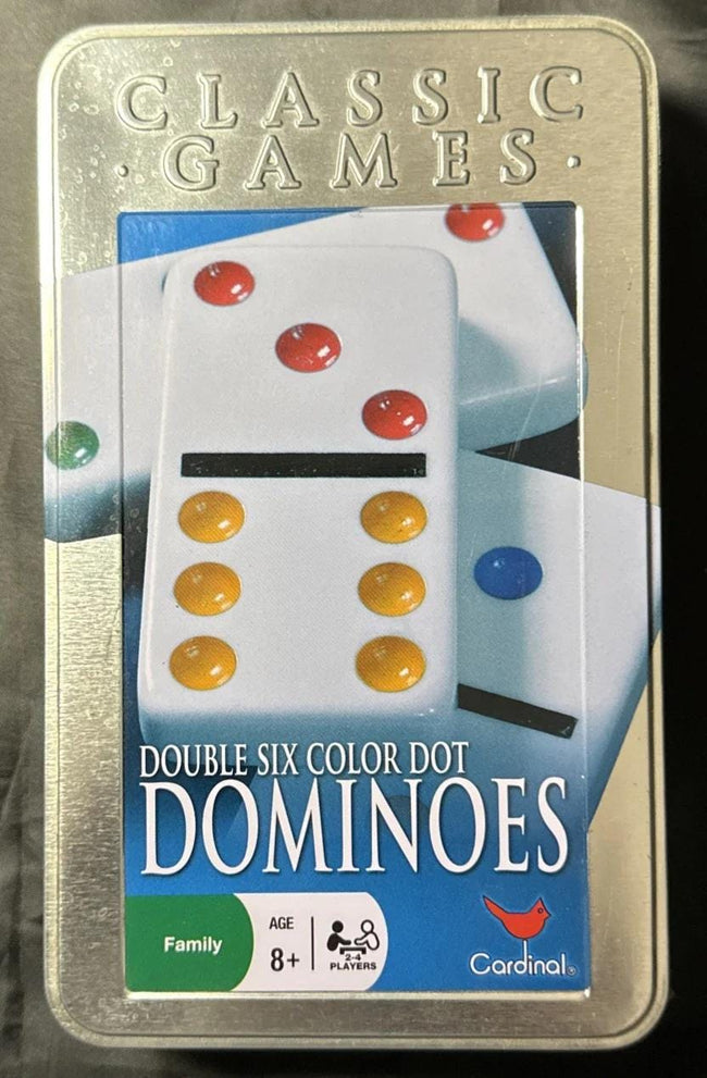 Cardinal Industries Inc Double 6 Dominoes In Tin Assorted Colors (9510C-6)