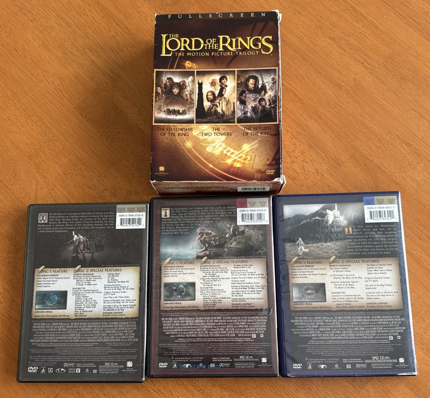 Lord of the Rings-Motion Picture Trilogy (DVD) 2004 Box Set